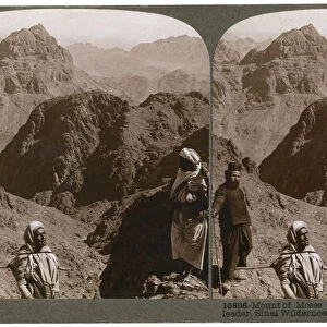 Mount of Moses, where the law was given to Israels leader, the Sinai wilderness, 1900s. Artist: Underwood & Underwood
