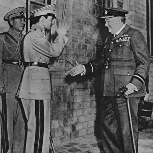 Mr. Churchill is greeted by the Shah of Persia, 1943