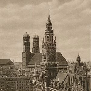 Munchen. Marienplatz - Town - Hall - Frauen Church, 1931. Artist: Kurt Hielscher