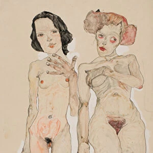 Two Naked Girls with Black Stockings, 1910
