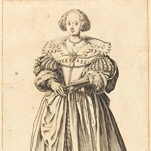 Noble Woman with Fan, c. 1620 / 1623. Creator: Jacques Callot