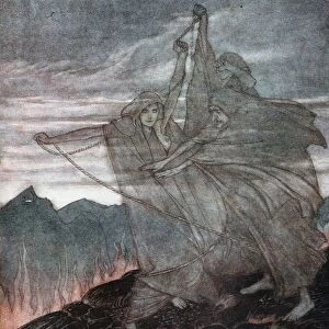 The Norns Vanish. Illustration for Siegfried and The Twilight of the Gods by Richard Wagner, 1910. Artist: Rackham, Arthur (1867-1939)