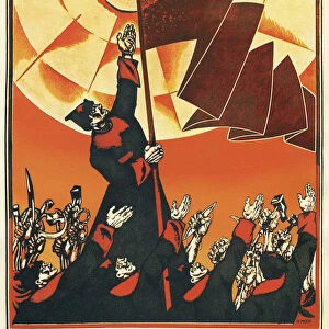 Oath of Allegiance of the Workers and Peasants Red Army, 1918. Artist: Moor, Dmitri Stachievich