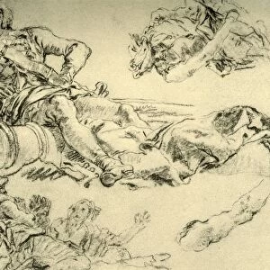 Officer encamped beside a cannon, 1752-1753, (1928). Artist: Giovanni Battista Tiepolo