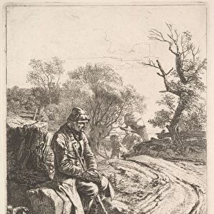 An Old Man Sitting on the Roadside, 1818. Creator: Johann Christian Erhard