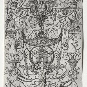 Ornament Panel with a Bird Cage, c. 1500-1512. Creator: Nicoletto da Modena (Italian)