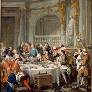 The Oyster Meal, 1735. Artist: Troy, Jean-Francois de (1679-1752)