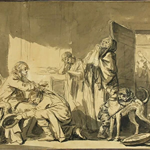 The Paternal Blessing, or The Departure of Basile, c. 1769. Creator: Jean-Baptiste Greuze