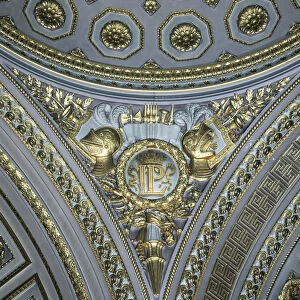 Detail of a pendentive in a cupola, Galerie des Batailles, Chateau de Versailles, France