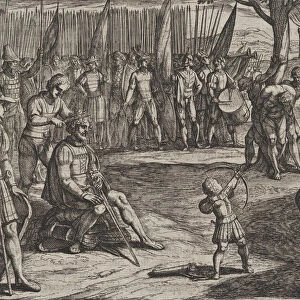 Plate 20: Civilis Having his Hair Cut, from The War of the Romans Against the Batavians
