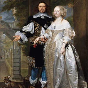 Portrait of a Married Couple in the Park, 1662. Artist: Coques, Gonzales (1614 / 18-1684)