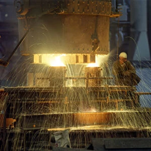 Pouring a 23 ton steel casting, Sheffield, South Yorkshire, 1968. Artist: Michael Walters