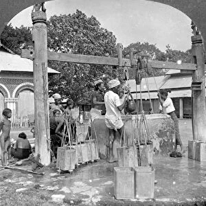 Public water wells, Mandalay, Burma, 1908. Artist: Stereo Travel Co