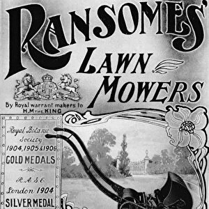 Ransomes Lawn Mowers advertisement, 1908