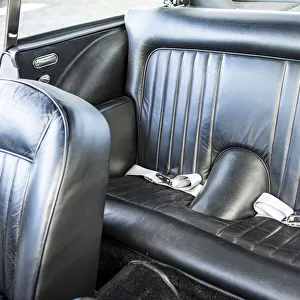Rear seats of a 1965 Aston Martin DB5. Creator: Unknown