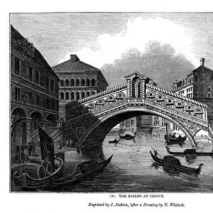 The Rialto at Venice, 1843. Artist: J Jackson