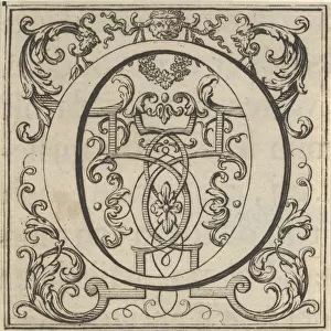 Roman Alphabet letter O with Louis XIV decoration, 18th century. Creator: Bernard Picart