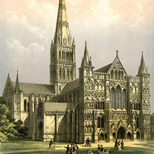Salisbury Cathedral, Wiltshire, c1870. Artist: WL Walton