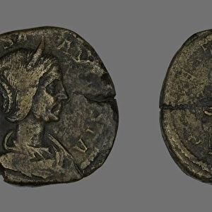 Sestertius (Coin) Portraying Julia Maesa, 223. Creator: Unknown