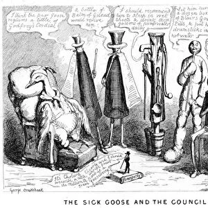 The Sick Goose and the Council of Health, 19th century. Artist: George Cruikshank