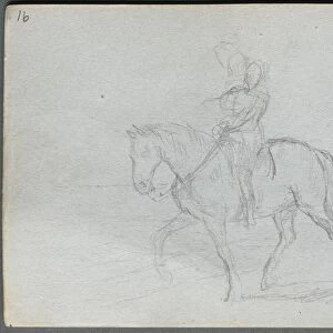 Sketchbook, page 91: Figures on Horseback. Creator: Ernest Meissonier (French, 1815-1891)