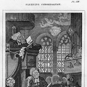 Sleeping Congregation, 18th century. Artist: Thomas Clerk