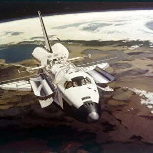 Space Shuttle Orbiter in flight, 1980s. Creator: NASA
