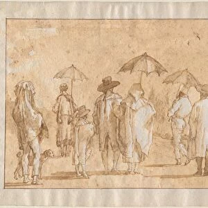 A Spring Shower, 1790s-1804. Creator: Giovanni Domenico Tiepolo (Italian, 1727-1804)