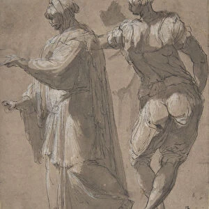 Two Standing Male Figures, 1501-47. Creator: Perino del Vaga