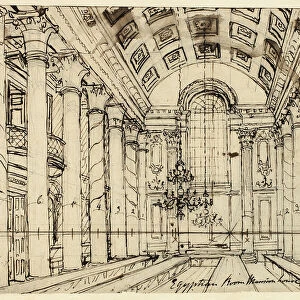 Study for Egyptian Hall Mansion House, from Microcosm of London, c. 1809