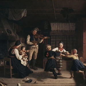 Sunday Evening in a Farmhouse in Dalarna, 1860