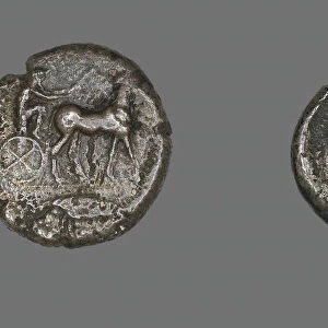 Tetradrachm (Coin) Depicting a Charioteer, 5th century BCE. Creator: Unknown