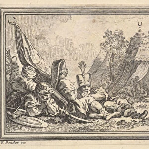 Turkish Soldiers Resting, 1746-47. Creator: Claude Augustin Duflos le Jeune