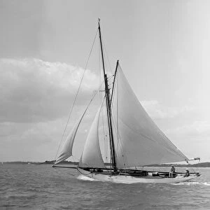 Unknown cutter under sail, 1911. Creator: Kirk & Sons of Cowes