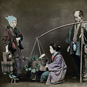 Vegetable pedlar, Japan, 1882. Artist: Felice Beato