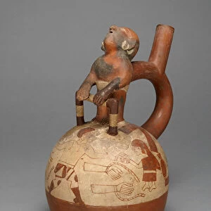 Vessel Depicting a Sacrifice with a Molded Captive Attached to the Spout, 100 B. C. / A. D