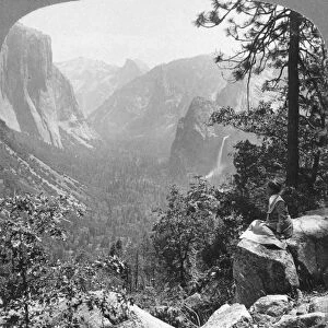 View from Inspiration Point through Yosemite Valley, California, USA, 1902. Artist: Underwood & Underwood