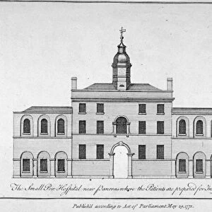 View of the smallpox hospital at Battle Bridge, London, 1771