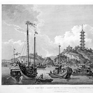 View of the Tchin Shan, or Golden Island, in the Yang-tse Kiang, or Great River of China, 1796