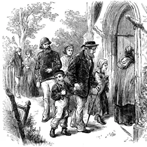 Villagers going to church on Sunday, London, 1872