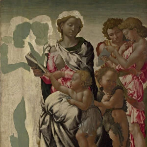 The Virgin and Child with Saint John and Angels (The Manchester Madonna), c. 1497. Artist: Buonarroti, Michelangelo (1475-1564)