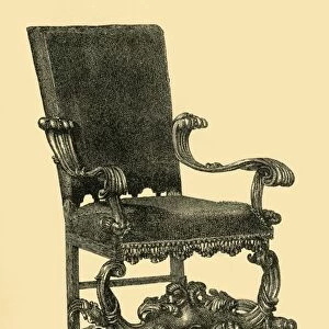 Walnut wood armchair, c1685-1710, (1881). Creator: William Catley