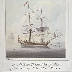 Warship the St Olave, 1826. Artist: G Yates