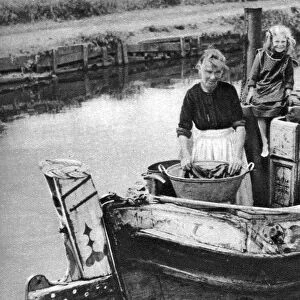 Washing day on the canal boat, 1926-1927