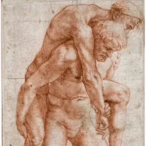 Young Man Carrying an Old Man on His Back (Aeneas and Anchises), ca 1514. Artist: Raphael (1483-1520)