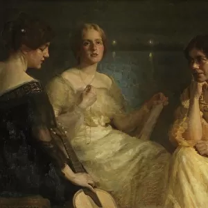Young women. From left: Karen Bramsen; the artist's wife Esther, née Lange; Johanne Munch... 1904. Creator: Julius Paulsen