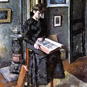 Younger Person Reading, 1906. Artist: Charles Guerin