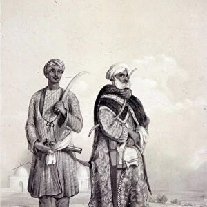 A Zemindar and a Puthan, 1844. Artist: Lowes Dickinson