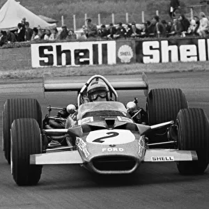 1969 British Grand Prix: Jochen Rindt, Lotus 49B-Ford, 4th position, action