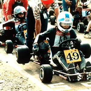 Formula One Drivers Childhood Photos: Mika Hakkinen born 28 September 1968 prepares for a kart race